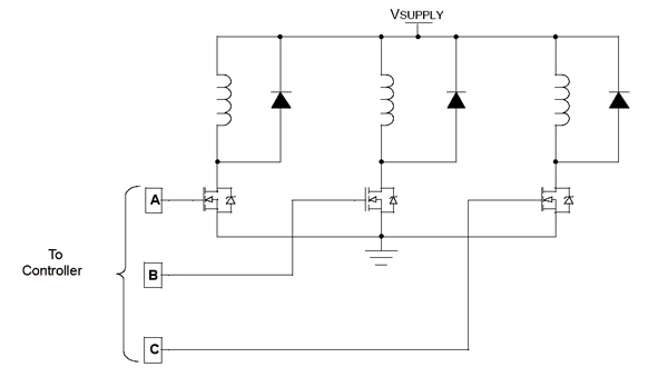 Variable reluctance stepper motor control circuit
